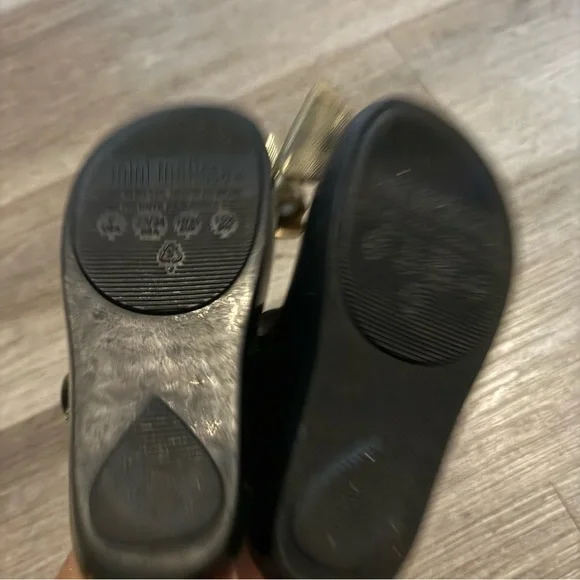 Mini Melissa Ultragirl Classic Mary Jane Flats Black Gold Bow - Picture 5 of 7